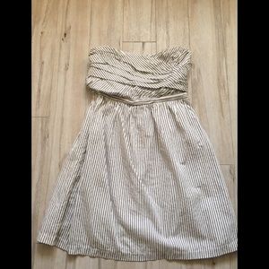 strapless dress by Aryn k with stripes